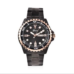 Genoa ION Plated Black Stainless Steel Watch